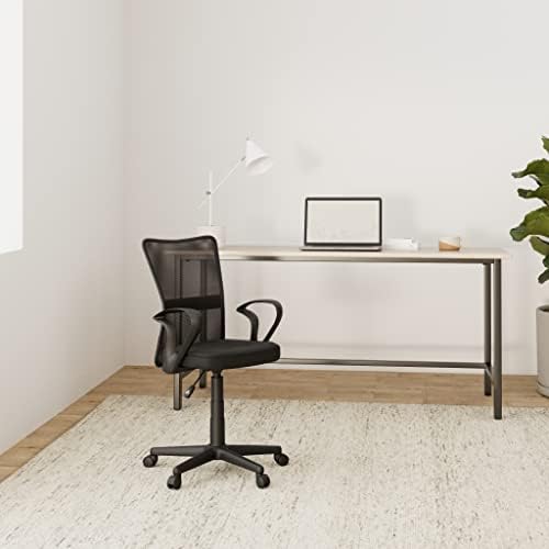 2. Bild von SixBros. Bürostuhl,Schreibtischstuhl, Drehstuhl für’s Büro oder Kinderzimmer, stufenlos höhenverstellbar mit Armlehnen, Schreibtischstuhl für Kinder aus Stoff, schwarz,H-298F-2/2122