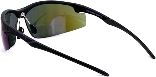 Miniatura 4 de V.W.E. Anteojos de seguridad bifocales de alto rendimiento con luz de espejo tintado bifocal, lector - Gafas de sol (espejo azul, 3.00)