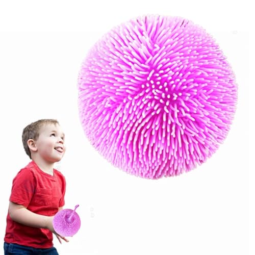 Image of GRAPHENE Multicolor Spiky Puffer Balls Anti Stress Fidget Lightning Toys for Children Exercise Elastic Squeeze Ball with Loop Sensory Balls Stress Relief Therapy Toy Party Favors Goody Bag Filler