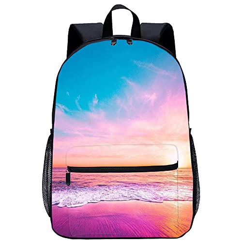 Cartable mode bord de mer 45x30x15cm sac à dos de sport imprimé 3D