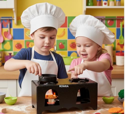 Image of Steel Kitchen Set and Iron Stove for Kids /Miniature Kitchen Set /Toys for Girls, Real Cooking, Mini Cooking Set