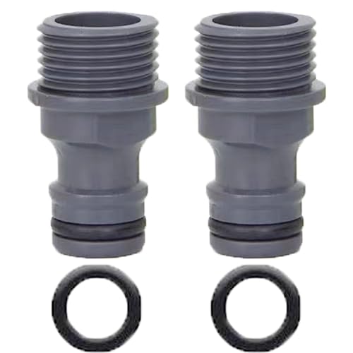 ZhiheHui 1/2 Male Connector, 2 Pack Garden Hose Tap Connector, ABS 1/2 BSP Hose Connector, Threaded Tap Adapter Quick Connector for Garden Hose Pipe and Garden Nozzle