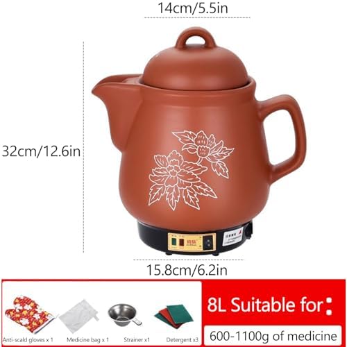 Olla Eléctrica Automática para Medicina China, Cacerola de Arcilla Púrpura 5L miniatura 3