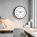 DAXSMY Wall Clock Small Analog 8 Inch Silent Non Ticking Battery Operated Modern Simple Decorative for Kitchen Office Bedroom Bathroom Living Room(Black)