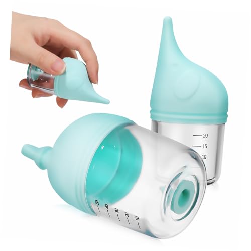 BCOATH Ergonomic Kitten Feeding Bottles 2pcs Puppy Bottle Feeder Safe Silicone Nipples