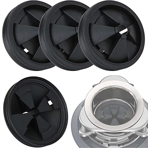 4 Packs Garbage Disposal Splash Guards 3 3/8 Inch Sink Baffle Garbage Disposal Rubber Drain Insert Food Waste Disposal Replacement Splash Guard, Black #TOP16