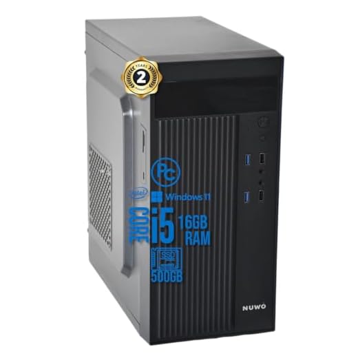 Pc Fisso i5 intel core Cpu fino a 3.40ghz, 16gb Ram, Ssd da 500gb, Wifi Incluso USB, Lettore card, Windows 11 Pro, Office 2019, Computer PC Desktop completo per ufficio,casa pronto all'uso