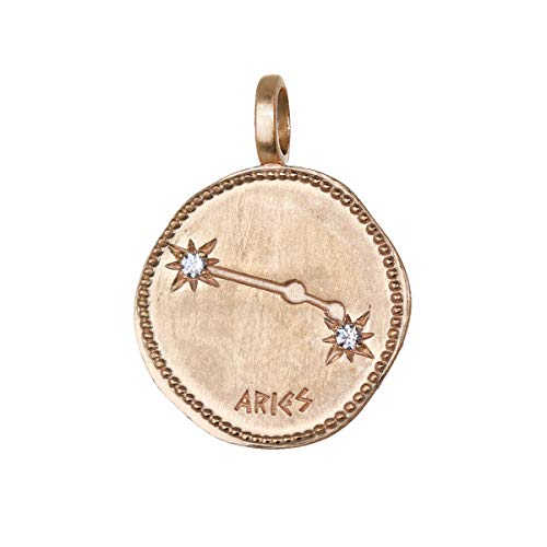 Pendentif zodiaque Bélier NKlaus 16mm or 18k à porter au quotidien