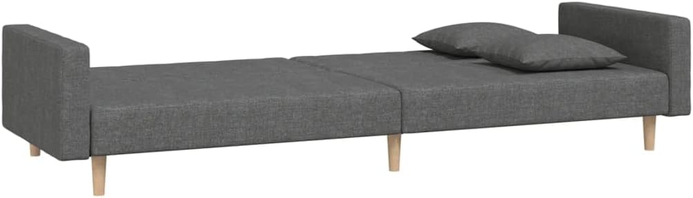 Sofa Bed Dark Gray Fabric (100% Polyester) Living Room Furniture