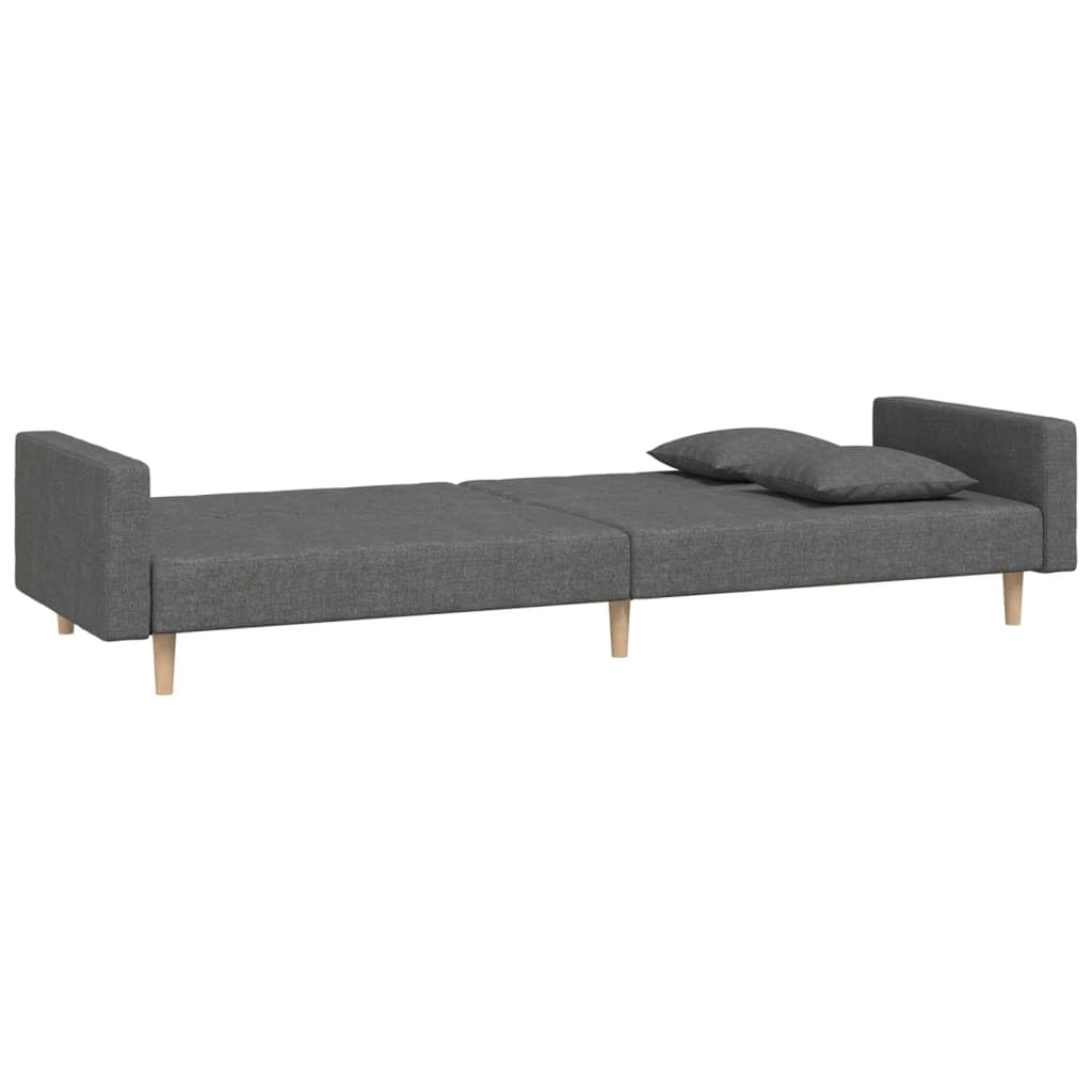 Divano Letto a 2 Posti con 2 Cuscini Grigio Scuro in Tessuto,Divano,Divano da Soggiorno,Design Moderno,Divano Posti Economico-375900