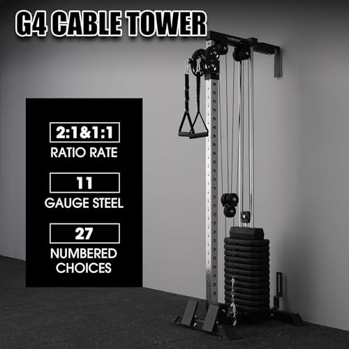 image for Mikolo Wall Mount Cable Station Pro - 195lb Weight Stack Cable Machine