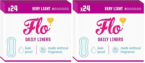 Image of Flo Organic Bamboo Leakproof, Highly Absorbent Slim Panty Liners - Individually Wrapped - Biodegradable & Cruelty, Plastic & Vegan Free - 48 Pack