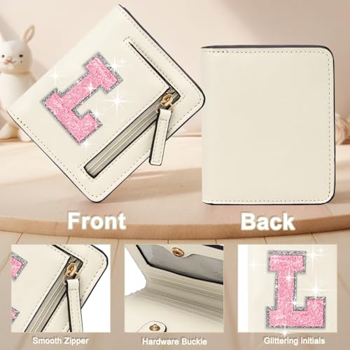 Image of Birthday Gifts for Teen Girl Kids Wallet Girl Wallets Small Initial Rfid Wallet Teen Girls Gift Preppy Stuff for Girls Beige L