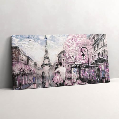 Tableau Photo sur Toile Paris Tour Eiffel 100x50cm pour Habiller un Mur Vide