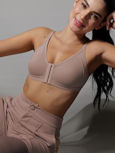 Image of BODYSIZE Cotton Front Open Bra for Women Daily Use | Non-Padded, Non-Wired | Sweat Absorbent Seamless Bra | Full Coverage Regular Wear | Twin Hook Adjuster (Cup Size: B)