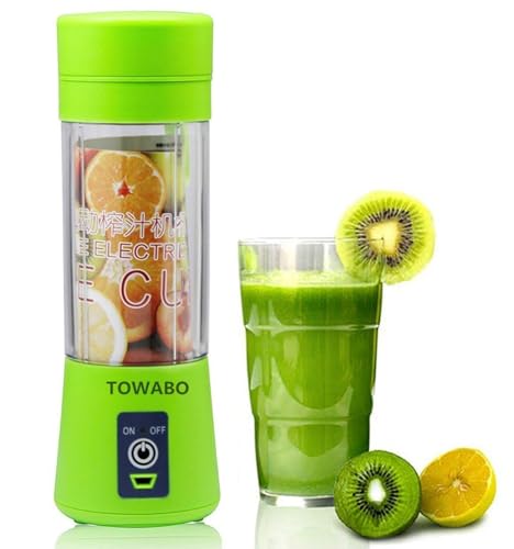 TOWABO USB Juicer Cup, Fruit Mixing Machine, Portable Personal Size Electric Rechargeable Mixer, Blender, Water Bottle