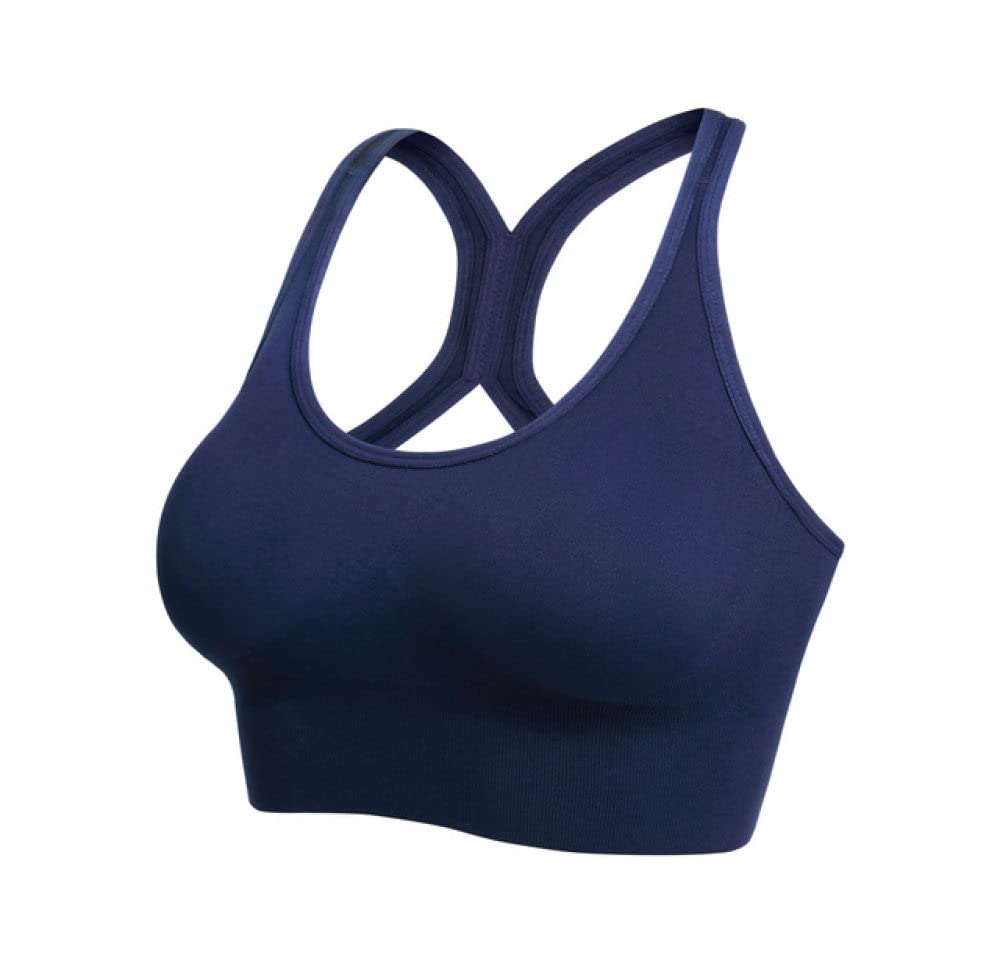 ,Biustonosz sportowy dla kobiet, biustonosz sportowy dla kobiet Push Up Crop Top Kobiecy stanik na siłownię Hollow Oddychający top Seksowny stanik do jogi Sportowa odzież sportowa, niebieski, S (niebi