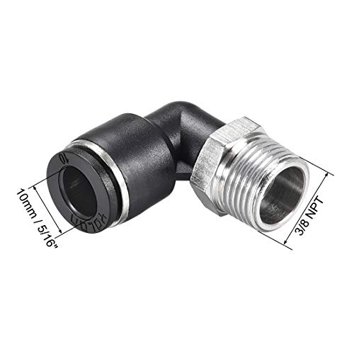 Codo macho neumático de 10 mm para solucionar fugas de aire en espacios estrechos 3