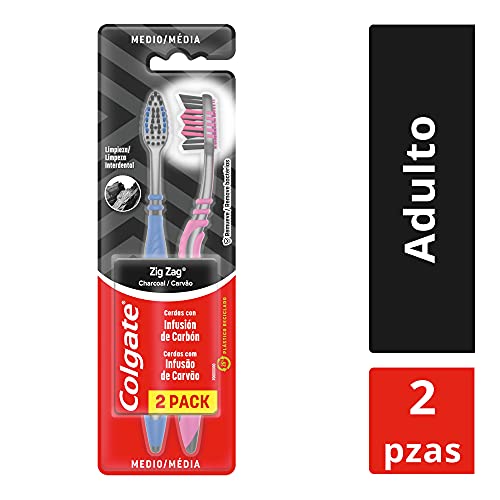 Escova Dental Macia Colgate C/2 Zig Zag Infusão De Carvão