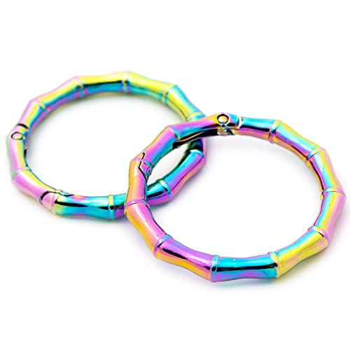 Mousquetons ronds pour sac à main, lot de 4 attaches arc-en-ciel pour personnaliser vos cabas
