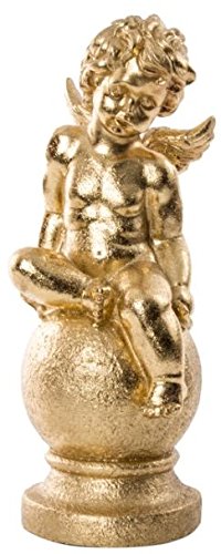 Statuette Figurine Ange doré sur Boule - 39 cm