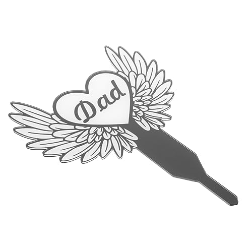 KONTONTY de Jardín Conmemorativa Acrílica con Cruz y Alas de Ángel Decorativa para Cementerio Césped y Tumbas Ligera y Duradera para Honrar y Seres Queridos