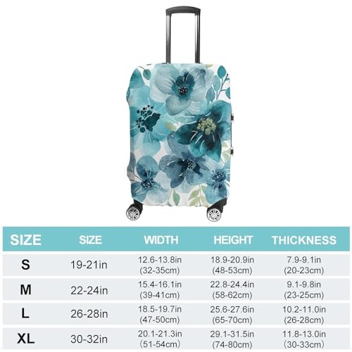 Cyan And Blue Luggage Cover Tsa Approved Suitcase Covers for Luggage Elastic Washable Suit Case Covers Anti-Scratch Travel Luggages Sleeve Suitcase Protector Fits 19-30 Inch Case(XL)2