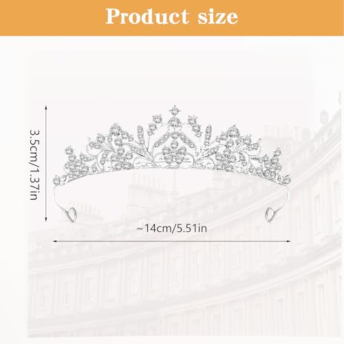 Kapokr Krone Diadem Silber Kristalldiamant Diadem Hochzeit Tiara Krone Damen Krönchen für Geburtstag, Hochzeit, Festzug, Abschlussball Party