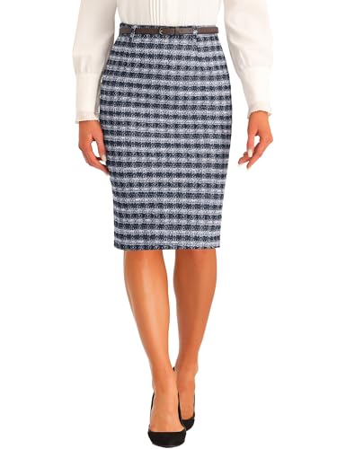 Jupe en tweed droite Allegra K résolvant le confort des tenues de bureau