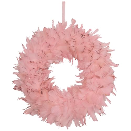 Glittered Feathers Christmas Wreath - 14.5