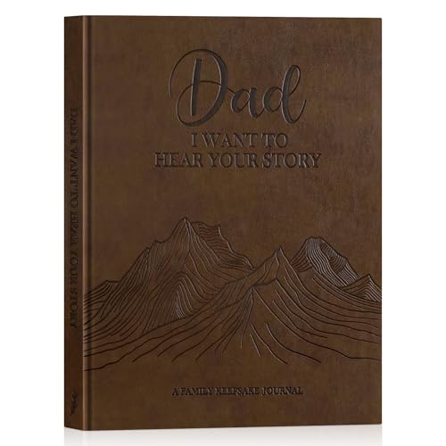 Lanpn Papá Cuéntame la Historia de tu Vida con 300+ preguntas, Regalo del Día del Padre Cumpleaños Navidad, Dad Quiero Escuchar tu Historia de Cuero Libro de Recuerdos de la Vida de Papa (Marrón)