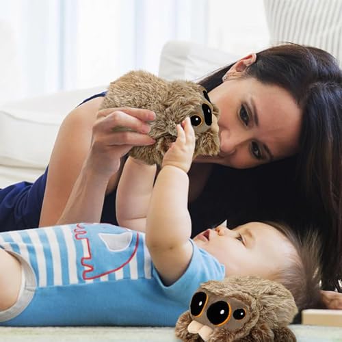 Spider Plush 6.9 inch Jumping Spider Stuffed Animal Plush Toy Soft Cute Spider Plushie Gift for Kids (A-2pcs)