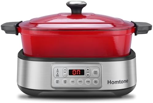 Homtone Mijoteuse électrique 6-en-1, 5,5L Multicuiseur Cocotte Am...