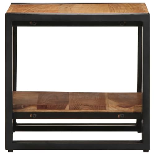 Mokuyary Couchtisch Braun 40 x 40 x 38 cm Massivholz Akazie, Wohnzimmertisch Couch Tisch für Wohnzimmer, Büro, Kleine Räume Sofatisch – Bild 7