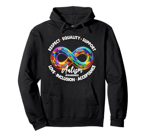 Infinity Symbol Autismo Conciencia Respeto Igualdad Apoyo Sudadera con Capucha