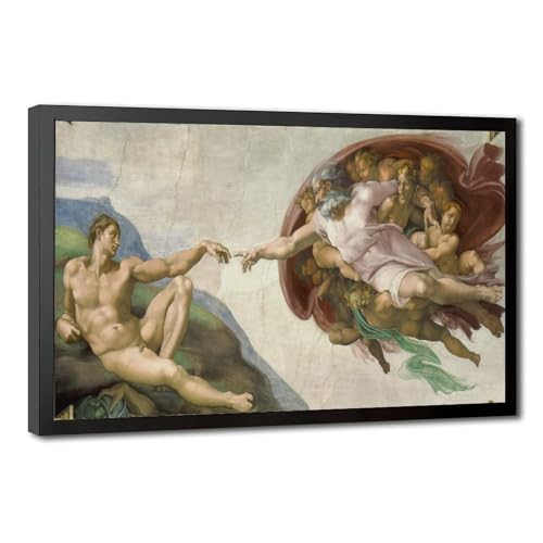 Impression sur toile Michel-Ange déco murale salon Création d'Adam cadre 20x30