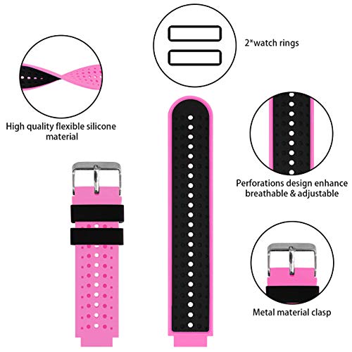 Image of Band Compatible with Garmin Forerunner 235, Soft Silicone Replacement Watch Band Strap Wristband for 220 /230 /235 /620 /630 /735XT /235 Lite Smart Watch for Women Men