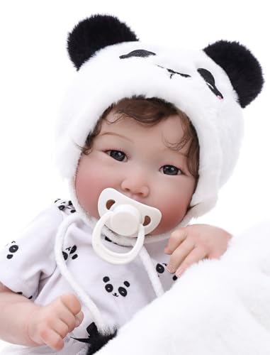 Muñeca Bebé Reborn 18 Pulgadas Conjunto Panda Realista miniatura 6