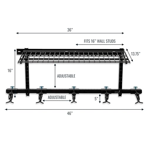 Miniatura 2 de Storeyourboard Omni Ski Wall Rack Y Estante De Almacenamiento, Tiene Capacidad Para 10 Pares, Ski Wall Mount, Colgador De Almacenamiento Para El Hogar Y El Garaje