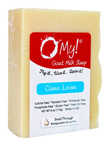 O My! Goat Milk Soap :: All Natural Hand, Face & Body Soap, 6 Oz. Bar :: Handmade in USA with Farm Fresh Goat's Milk :: Lightly Scented, Non Drying, Cruelty Free, Clean Linen image 5