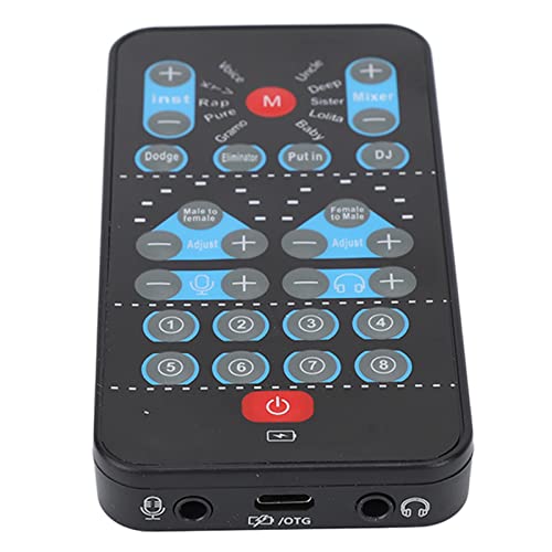 WGFOIP Changeur de voix, mini carte son portable avec 8 effets sonores fixes et beautification vocale multi-langues, Changeur de voix, pour téléphone mobile,...