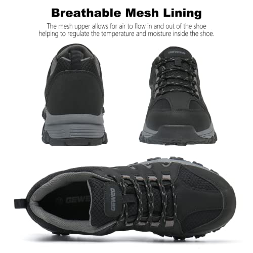Foto von Wanderschuhe Herren Wasserdicht Trekking- & Wanderschuhe Damen Leicht rutschfest Trekkingschuhe Atmungsaktiv Outdoor Hiking Schuhe Sport Laufschuhe Bergschuhe Schwarz 45