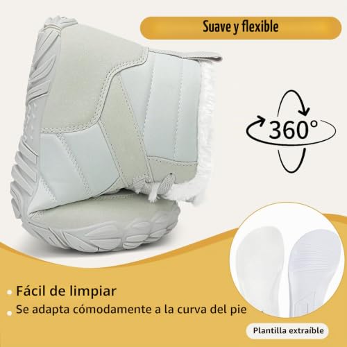 Miniatura 6 de Mishansha Barefoot Botas Invierno Hombre Botines Cálidos Para Mujer Forro Zapatos De Nieve Minimalistas Boots 42eu