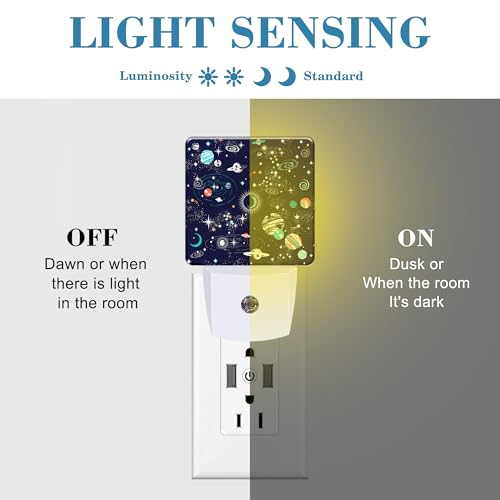 Image of Night Light for Kids Girls Boys, Space Galaxy Constellation LED Night Light Plug into Wall with Dusk to Dawn Sensor for Room Decor, Hallway, Kitchen, Bathroom, Nursery, Stairs