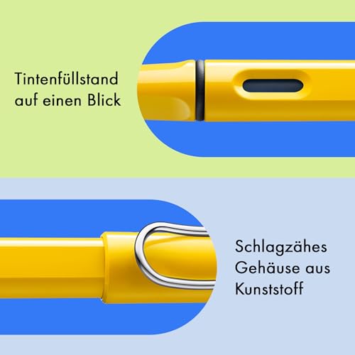 Lamy safari yellow Füller mit polierter Stahlfeder in Strichbreite M – Ansicht 4