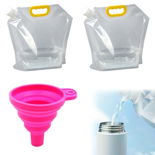 Bidón de Agua Plegable,Recipiente Plegable,Bidón Plegable de Agua Potable,Bolsa de Agua Plegable 5L,Recipiente Agua Plegable,Recipiente de Agua Potable Portátil,para Viaje,Acampar Senderismo Picnic