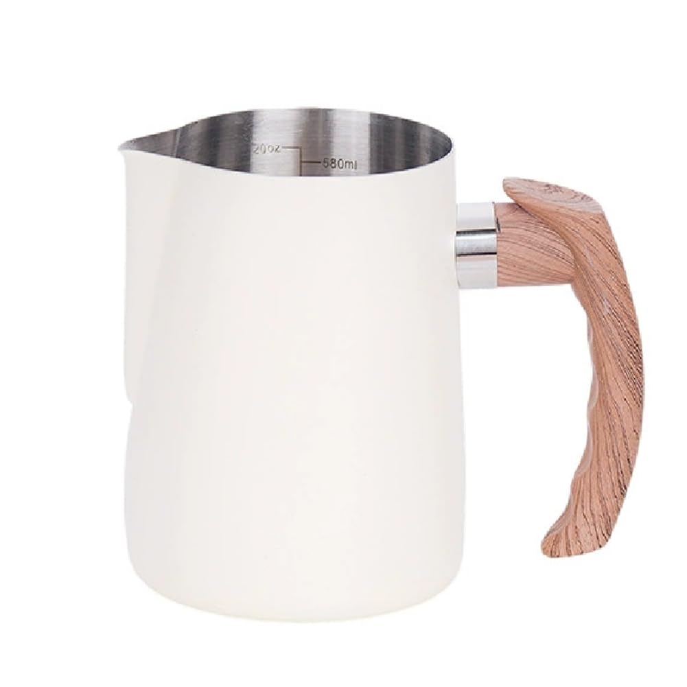 CTRLZS 600ml Espresso Frothing Pitcher Cup for Latte Art Cappuccino Pitcher Creamer Cup White
