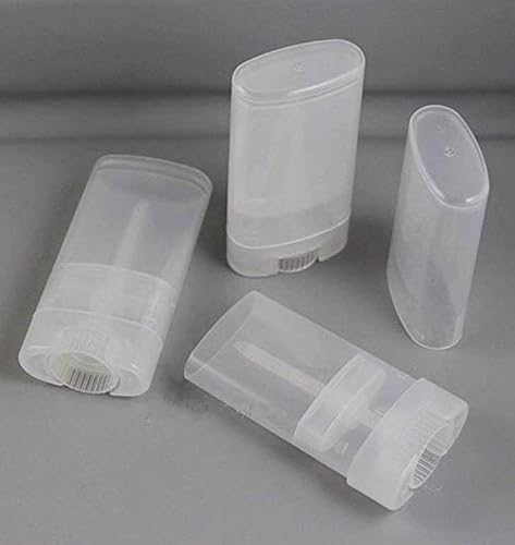 ericotry 20 peças de tubos de batom ovais vazios de plástico transparente de 15 ml, recarregáveis, f