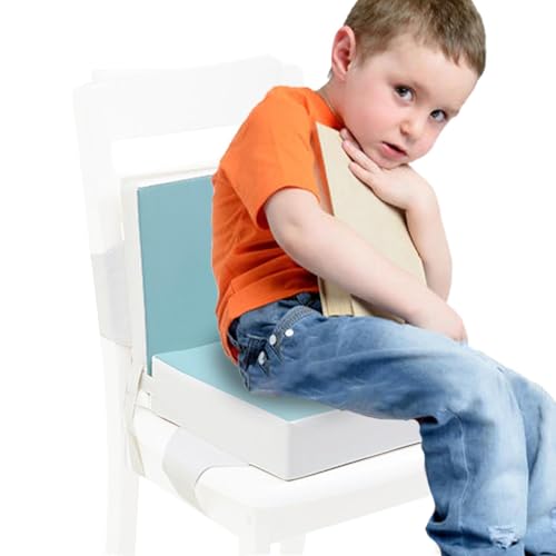 Cojín para silla: asiento y cojín lumbar para sillas de comedor infantiles con correas ajustables, fácil de lavar, cojín multifuncional para la oficina en casa