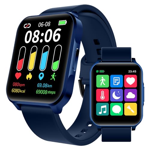 Image of BENIO Smart Watch for Men and Women, 1.69 inch Fitness Tracker, 24 /7Heart Rate /SpO2 /Sleep Tracker, Multiple Dials & 23 Sports Modes Fitness Watch, IP67 Waterproof, Compatible with Android iOS